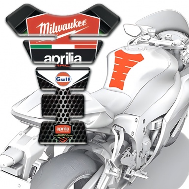 Aprilia Tank Fuse Silicone Sticker Milwaukee Edition 