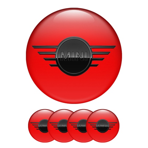 Mini Cooper Wheel Center Caps Emblem Red 