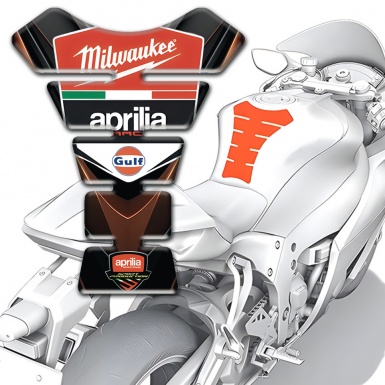 Aprilia Tank Guard Pads Black Brown Model Milwaukee Edition 