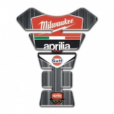 Aprilia Tank Pad Protector Gray with White Stripes Design Milwaukee Style 