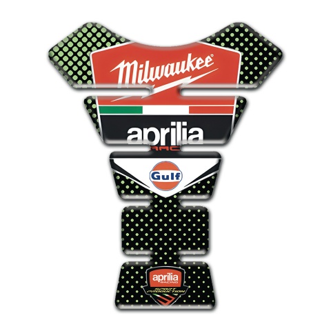 Aprilia Tank Pad Protector Green Dots Design Milwaukee Style 