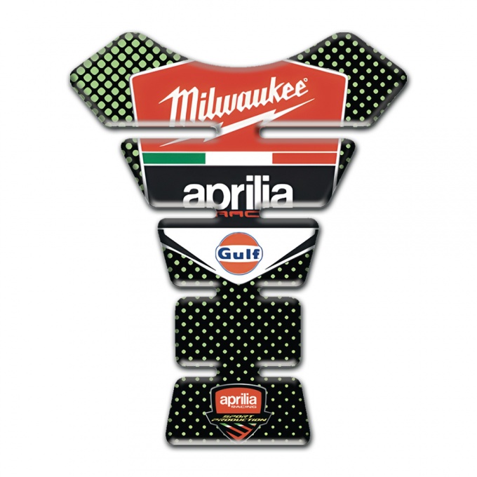Aprilia Tank Pad Protector Green Dots Design Milwaukee Style 