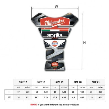 Aprilia Tank Protector Iron Detail Design Milwaukee Style 