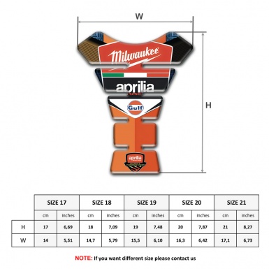 Aprilia Tank Guard Pads Orange Nuances Base Milwaukee Style 