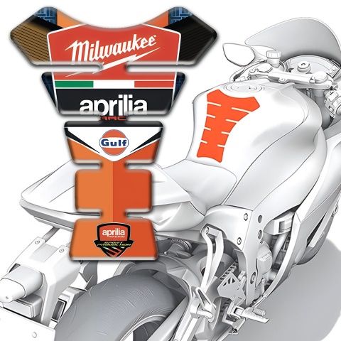 Aprilia Tank Guard Pads Orange Nuances Base Milwaukee Style 