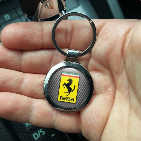 Ferrari Key Holder Metal Dark Carbon Yellow Rectangle Edition