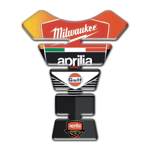 Aprilia Tank Pad Motorbike Orange Yellow Motive Design Milwaukee Style 