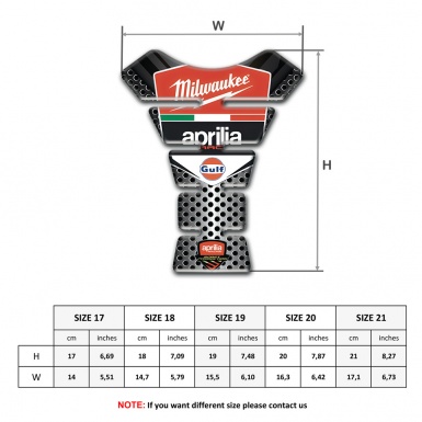 Aprilia Tank Pad Protector Stylish Vision Milwaukee Logo 