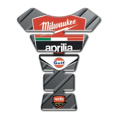 Aprilia Tank Fuse Clear Gray Color Base Milwaukee Logo 