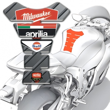 Aprilia Tank Fuse Clear Gray Color Base Milwaukee Logo 