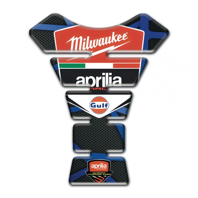 Aprilia Tank Protector Blue Lines Decoration Milwaukee Logo 