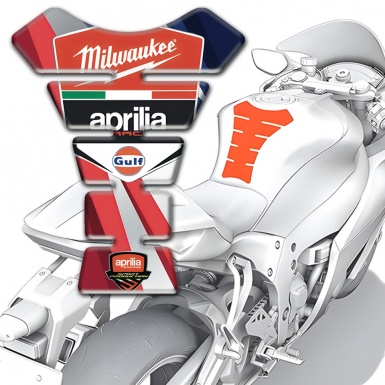 Aprilia Tank Pad Protector Multicolored Design Milwaukee Style 