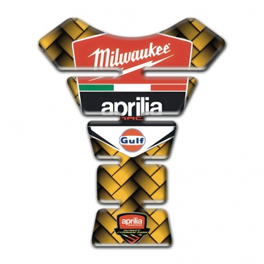 Aprilia Tank Guard Pads Yellow Moisaic Design 