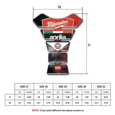 Aprilia Tank Pad Motorbike Mixed Colors Base Milwaukee Style 