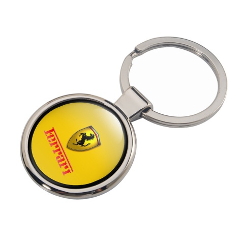 Ferrari Metal Key Ring Black Yellow Gold Logo Design