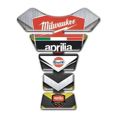 Aprilia Tank Protector Silver Details Design Milwaukee Logo Style 
