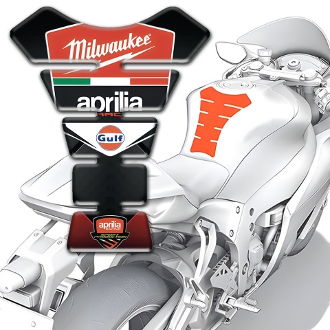 Aprilia Tank Guard Pads High-Quality Version Milwaukee Model 