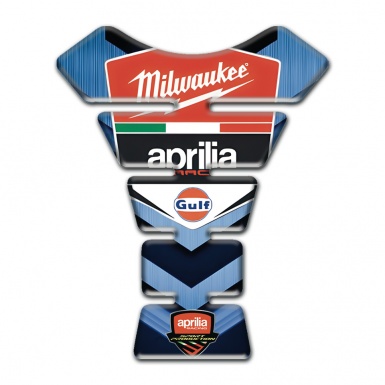 Aprilia Tank Pad Protector Dark Light Blue base Milwaukee Style 