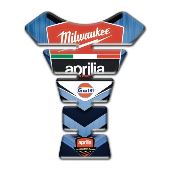 Aprilia Tank Pad Protector Dark Light Blue base Milwaukee Style 