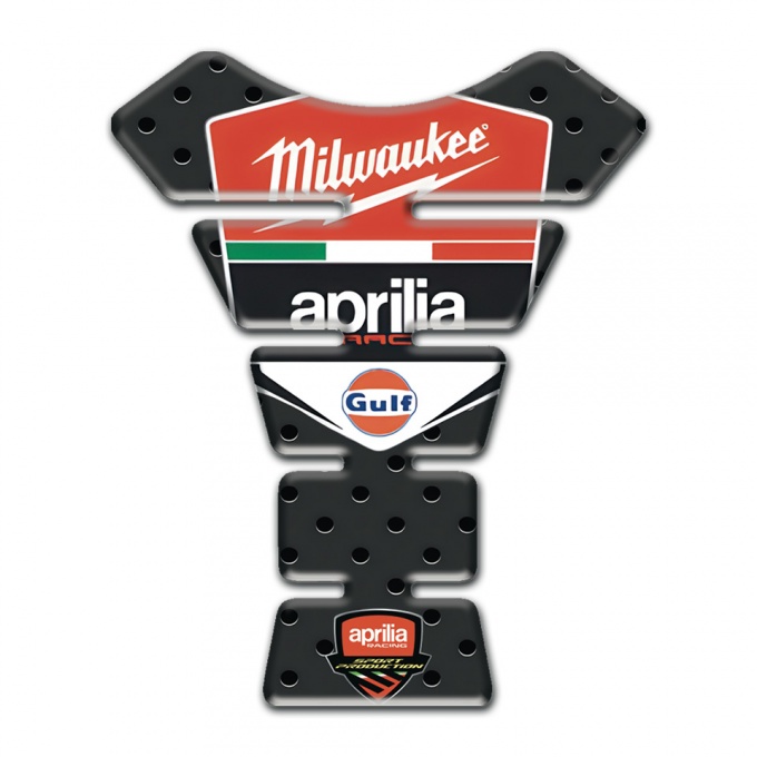 Aprilia Tank Pad Protector Perforated Rubber Effect Milwaukee Style 