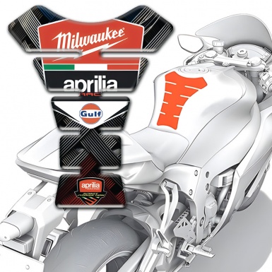 Aprilia Tank Fuse Crossed Belts Style Milwaukee Logo 