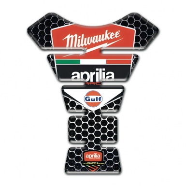 Aprilia Tank Pad Motorbike Perforated Steel Base Milwaukee Style 