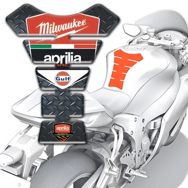 Aprilia Tank Fuse Rough Effect Milwaukee Logo 