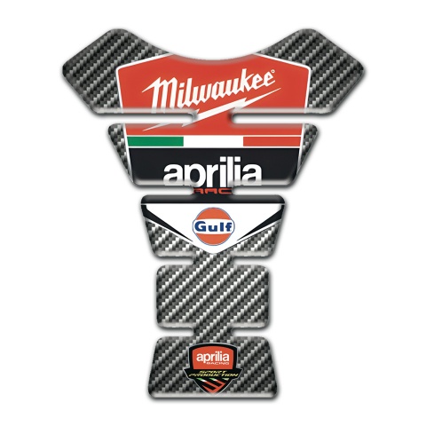 Aprilia Tank Protector Classic Carbon Design Milwaukee Logo 