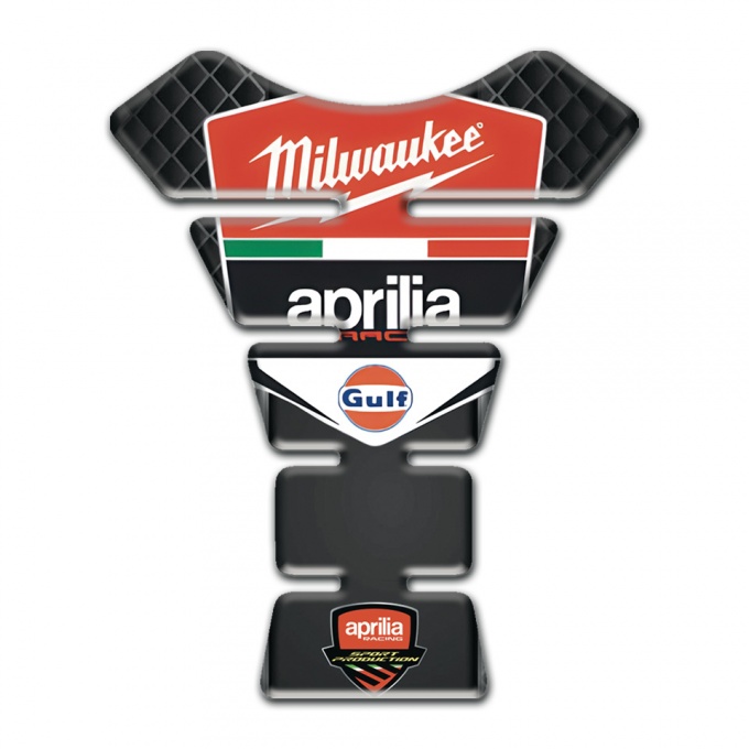 Aprilia Tank Protector Dark Mesh Design Milwaukee Logo 