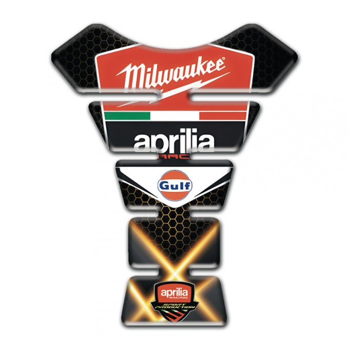 Aprilia Tank Pad Protector Orange Crossed Lights Effect 