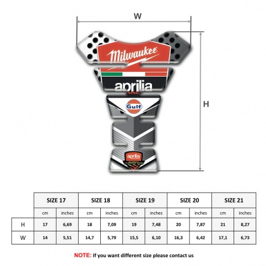 Aprilia Tank Protector Stylish Decoration Milwaukee Logo Edition 