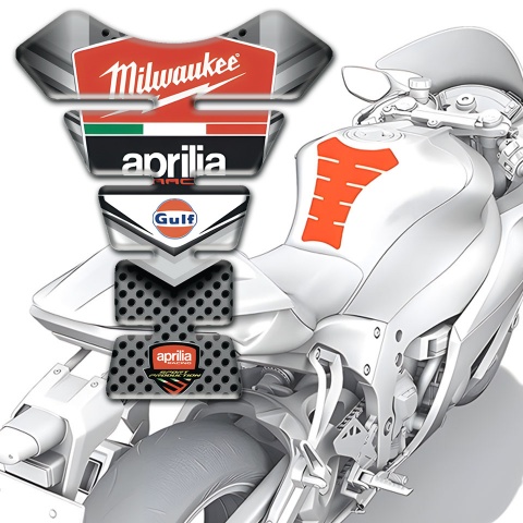 Aprilia Tank Fuse Unique Design with Milwaukee Logo 