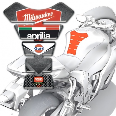 Aprilia Tank Pad Protector Scratched Plate Effect 