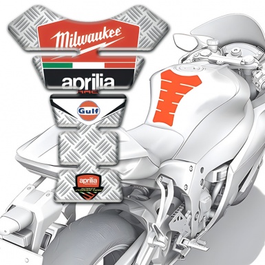Aprilia Tank Guard Pads Crossed Elements Design 