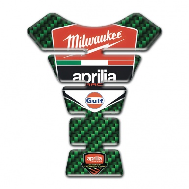 Aprilia Tank Fuse Green Carbon Base Milwaukee Logo Edition 