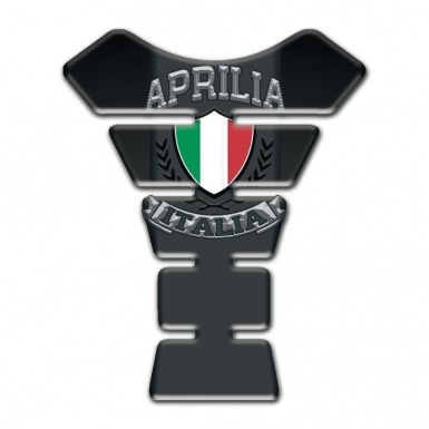 Aprilia Tank Protector Black Background Italian Flag Logo