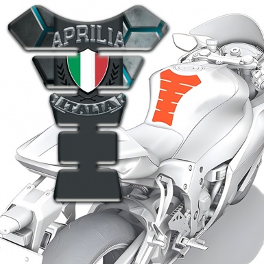 Aprilia Tank Fuse Gray Figures Base Italian Flag Logo