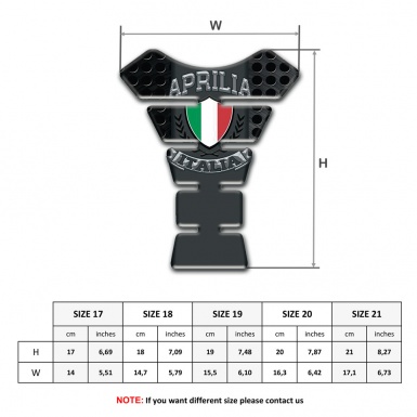Aprilia Tank Guard Pads Perforated Black Model with Italian Flag Logo