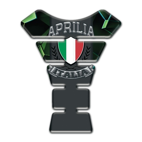 Aprilia Tank Fuse Green Diamond Base Italian Flag Logo