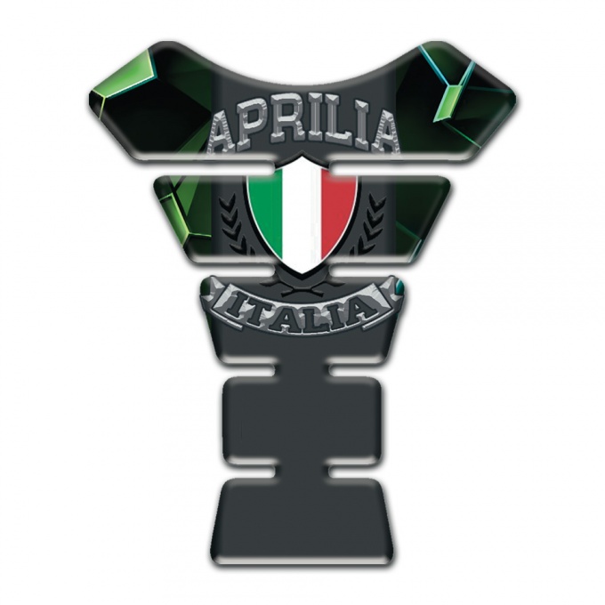 Aprilia Tank Fuse Green Diamond Base Italian Flag Logo