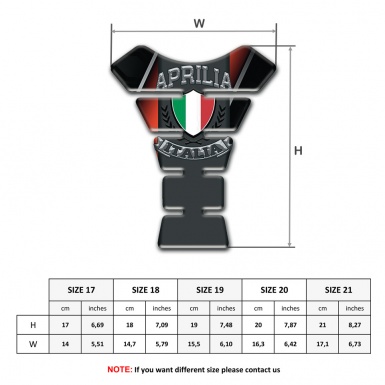 Aprilia Tank Pad Motorbike Black Red Decoration Italian Flag Logo