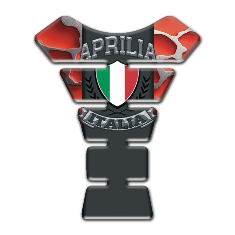 Aprilia Tank Pad Protector Red Clouds Background Effect Italian Flag Logo