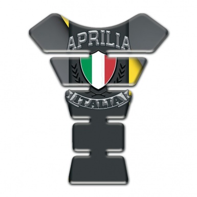 Aprilia Tank Fuse Gray Yellow Base Italia Logo Style 