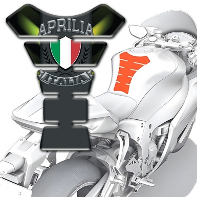 Aprilia Tank Protector Green Lights effect Italian Logo 