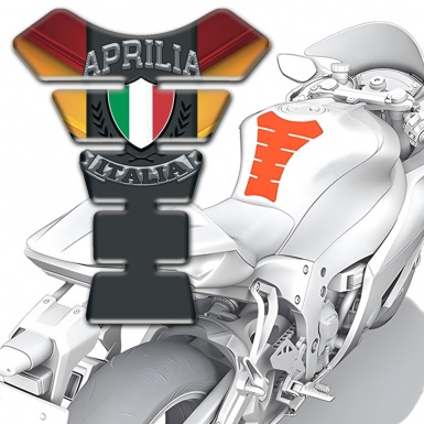 Aprilia Tank Fuse Yellow Red Background Italian Flag Logo