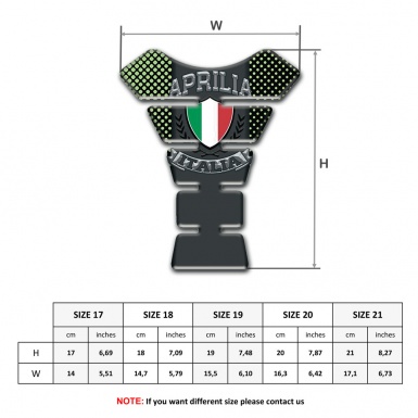Aprilia Tank Pad Motorbike Green Dots Design Italian Flag Logo