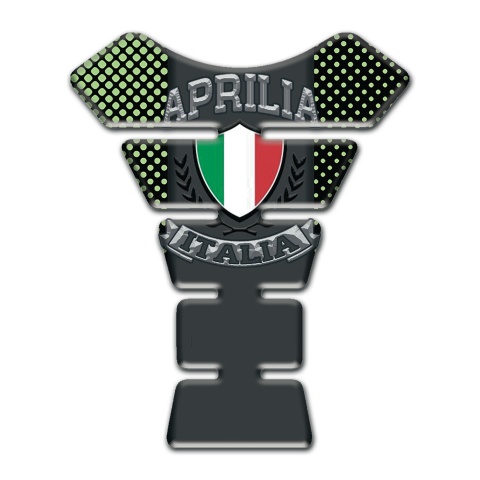 Aprilia Tank Pad Motorbike Green Dots Design Italian Flag Logo