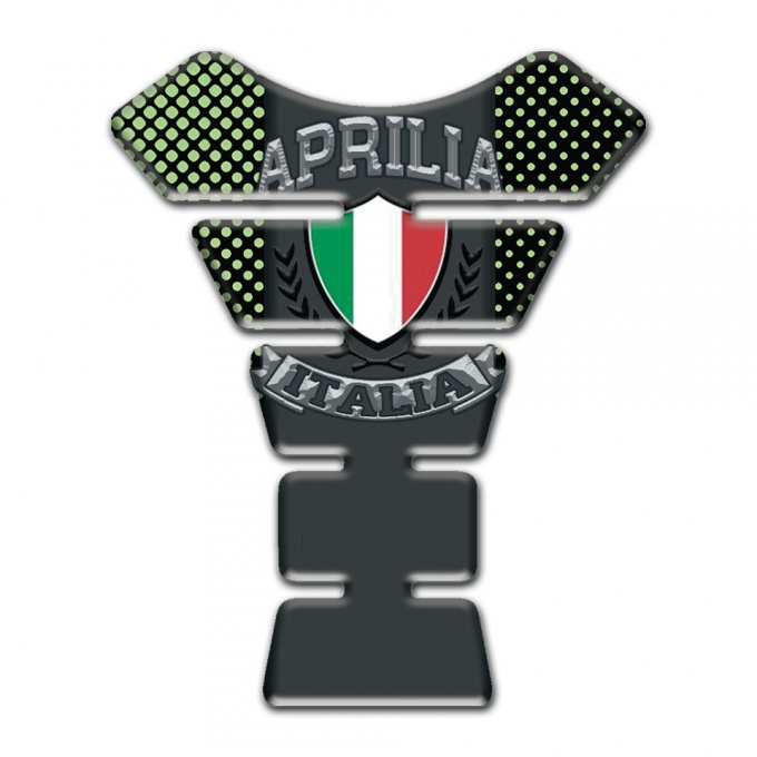 Aprilia Tank Pad Motorbike Green Dots Design Italian Flag Logo