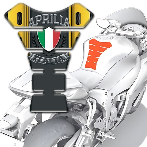 Aprilia Tank Protector Yellow Details Background Italian Flag Logo