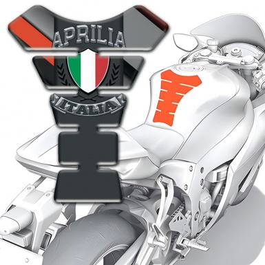 Aprilia Tank Guard Pads Gray Orange Diagonal decoration Italian Flag Logo